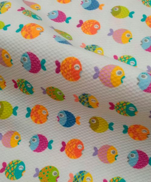 Piqué Nido de Abeja Peces