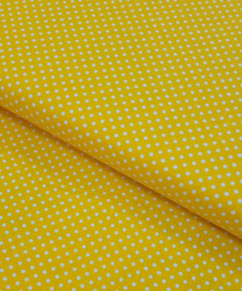Popelín Estampado Lunares pequeños Amarillo
