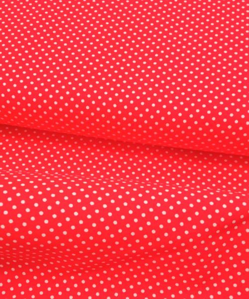 Popelín Estampado Lunares pequeños Rojo Carmín