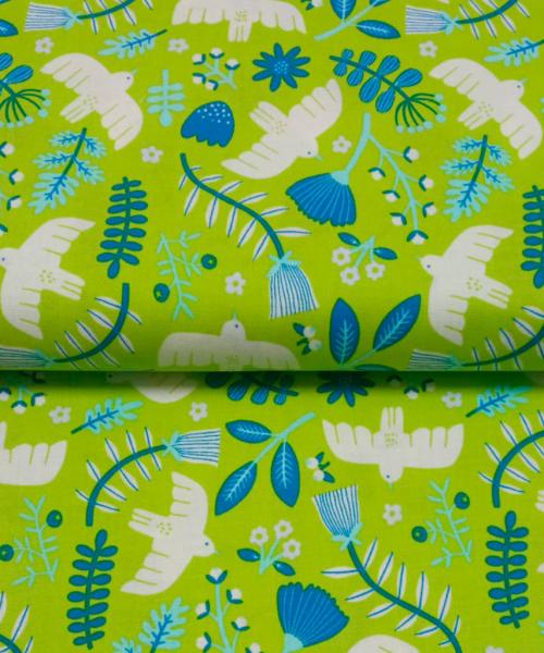 Popelín Estampado Birds and Flowers
