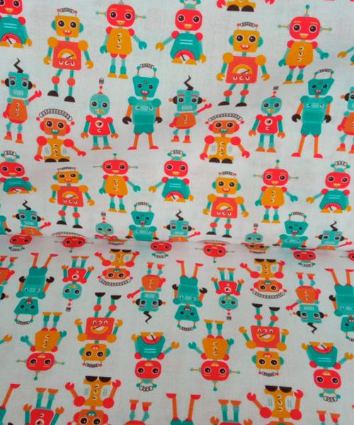 Popelín Estampado Robots