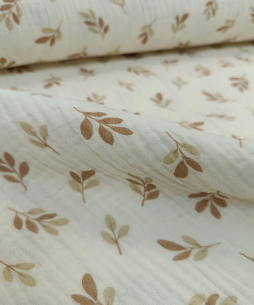 Muselina Hojas Beige