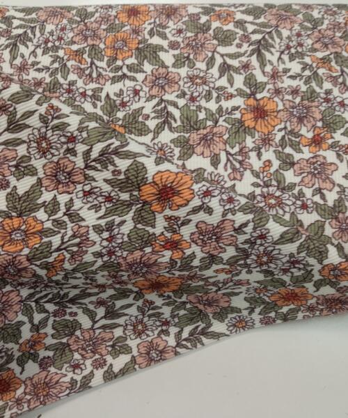 Punto Camiseta Acanalado Flores