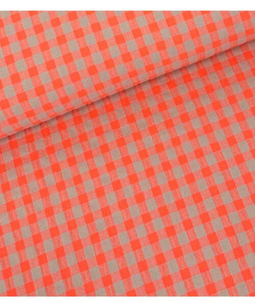 Vichy Seersucker Naranja Fluor