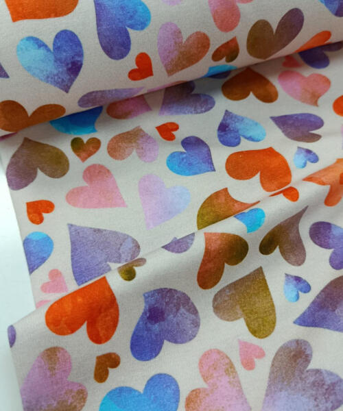 French Terry Corazones Multicolor