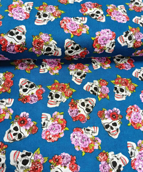 Popelín Katrinas fondo Azul