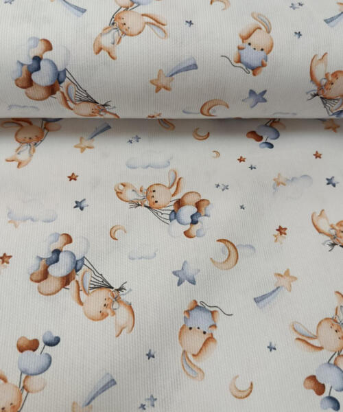 Piqué Canutillo Conejitos Azules