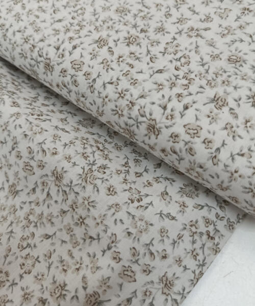 Popelín Florecitas en Gris
